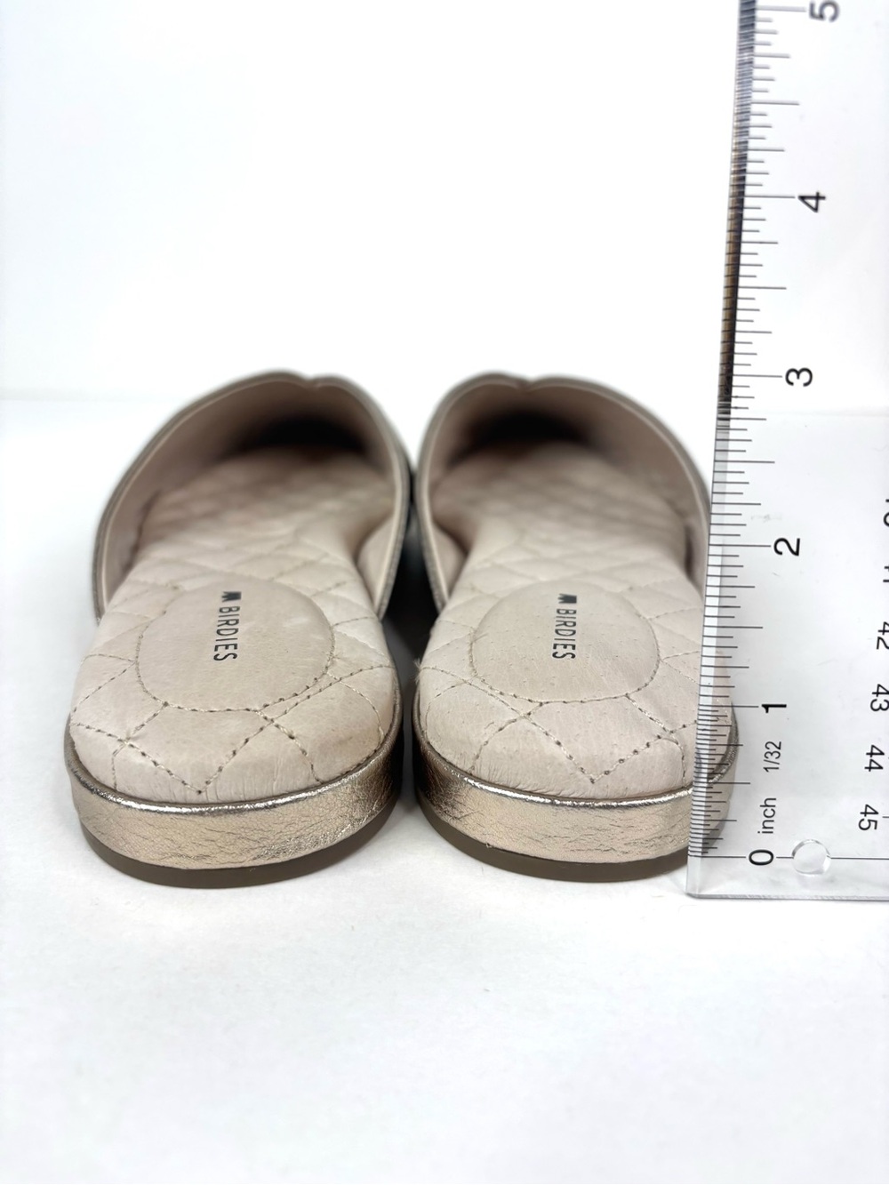 Birdies The Swan Leather Pointed Flat Slip-on Mules Gold Metallic Retro Glam 9.5 - Picture 6 of 10